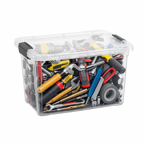 Superio Small Clear Storage Box with Lid, 4.75 Quart Plastic Container Bins for Organizing, Stackable Crates, BPA Free, Non Toxic, Odor Free, Organizers for Home, Office, School, and Dorm - size: 4.75 Quart