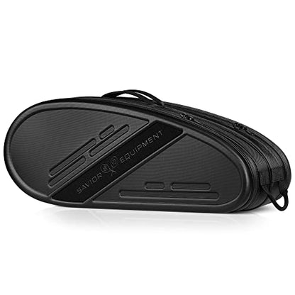 Savior Equipment Pro Touring 30" Tactical Tennis Bag 30" Double Gun Pistol Case Carrying Backpack, Semi-Hard EVA Shell Storage, Fully Customizable MOLLE Panel Organizer - color: Obsidian Black I