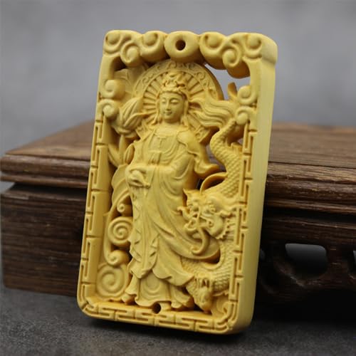 Antique Hang Wooden Statue Accents Zen Meditation Wood Sculpture Decor for Living Room Spa Or Yoga Studio Centerpiece Books Living Room Bedroom Ornament(7cm, 1) - color: 1