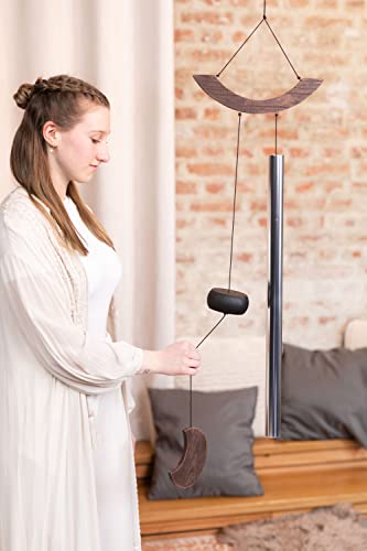 Moon Meditation Chime for Relaxing Sound Healing, 2-YEAR WARRANTY - color: Silver, size: Large, style: Single