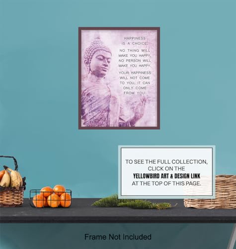 Buddhist Inspirational Quotes LARGE 11x14 - Motivational Quotes Wall Art - Zen Om Decor - Buddha Art - Inspirational Gifts for Women - positive Affirmations spiritual Gifts - Meditation Room Decor - size: 11"L x 14"W