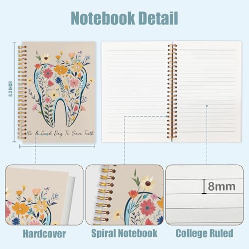 WUCHJ Dentist Gifts Notebook Journal, Dental Assistant Office Gifts for Women,It's a Good Day To Save Tooth Dental Spiral Notebook Journal for Note Taking, Dentist Office Supplies, 5.5x8.3 Inch - color: It's a Good Day To Save Tooth coffee color