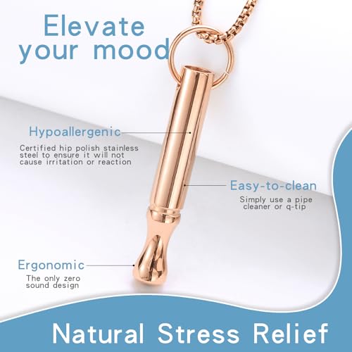 Mindfulness Breathing Necklace Stress Relief Pendant Stainless Steel Anxiety Breathe Necklace for Women Men