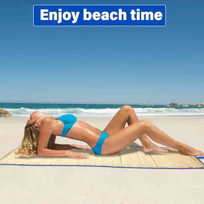 Straw Beach Mat Non Slip Straw Foldable Lightweight Multi-Purpose Mat for Sunbathing Floor Yoga Picnics Camping Party Festivals Outdoor Activities
