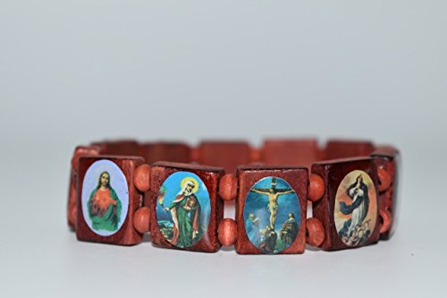 Nature's Enlightenment Light Brown Wooden Picture Bead Bracelet-