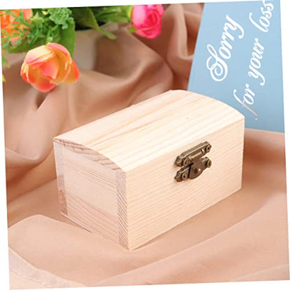 Ipetboom 6pcs Mini Storage Box Rectangular Natural Wood Organizer for Jewelry and Items for Desk and Table Use