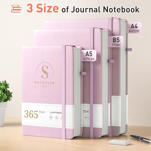 Umriox Journal Notebook, 365 Pages 5.6 in x 8.3 in, 100 GSM Thick Paper Lined Journal, Small Hardcover Notebook for Work, School, Note Taking, Travel Diary