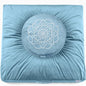 Hihealer Meditation Cushion Set Large Velvet Floor Pillow & Traditional Tibetan Yoga Bolster for Adults Zafu Meditation Mat with Buckwheat Filling - color: Blue