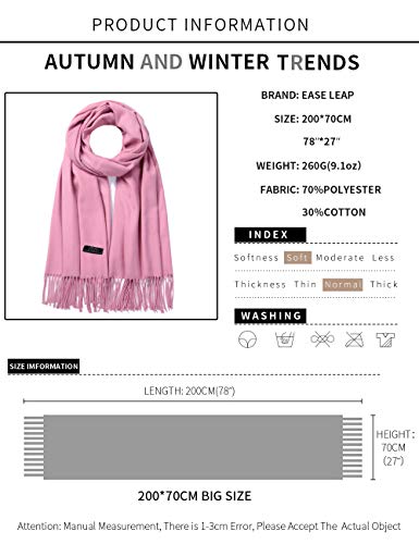 Pashmina Shawl Women Winter Scarf Warm Wedding Wraps Ladies Scarves for Evening Dresses - color: Dusty Pink