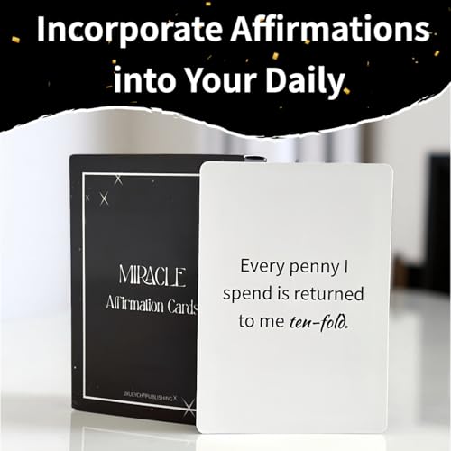 Jxueych Miracle Affirmation Cards for Women - Daily Motivational & Inspirational Positive Mantras Cards | Mindfulness & Encouragement Gift Set for Self-Care