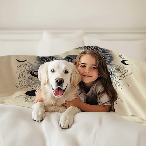 Mystic Feminine Meditation Blanket for Women and Girls, Cream Tone Spiritual Throw for Relaxation or Yoga, Unique Gift for Mom Sister or Spiritual Practitioners, 40x50 Inches - size: 50"x40"