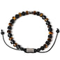Natural Stone Adjustable Wristband for Courage, Protection & Wealth, 7 Inch Adjustable Gemstone Gift - color: Tiger's Eye