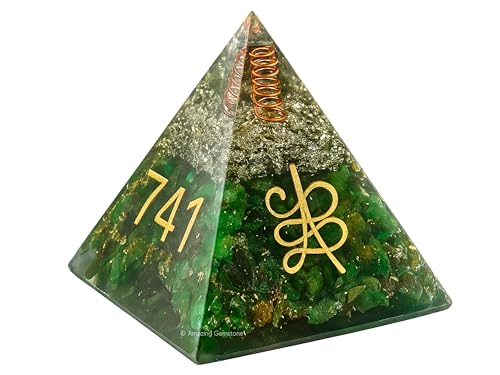 Amazing Gemstone Orgone Pyramid for Money Zibu Symbol Green Aventurine Crystals and Healing Stones - Authentic Orgonite & Organite Gifts to Atrract Money Abundance Wealth Home Lucky Stone 808520741 - color: Zibu Symbol Money