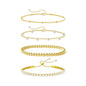 Zeffy Gold Pearl Beaded Bracelet for Women, 14K Gold Plated Jewelry Set With Paperclip Link Chain, Trendy Stack Bracelets - style: 4PCS Gold Tennis Pearl Beaded Stackable Bracelets