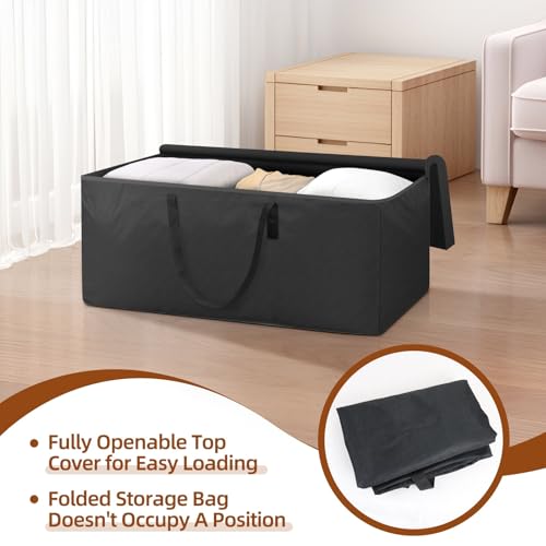 Demao Extra Large Outdoor Cushion Storage Bags,Heavy Duty Patio Waterproof Furniture Cushion Cover with Handles&Zipper,All-Season Protection for Chair, Swing, Bench Cushions-51"Lx15.8"Wx21.7"H (Black)