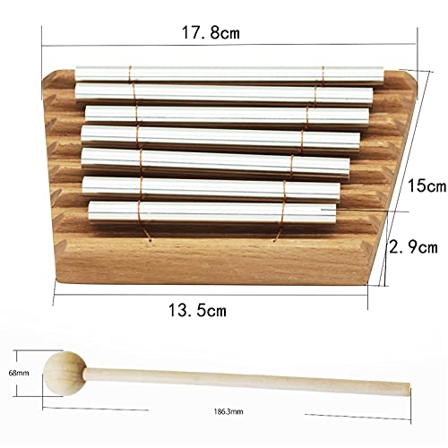 Vilihkc Energy Chime Percussion Hand Bell Meditation Chimes Teacher Tools Reminder Tuned Energy Chimes Music Instrument with Mallet for Classroom Prayer Yoga Music Gift(7 Tone) - color: 7 TONE
