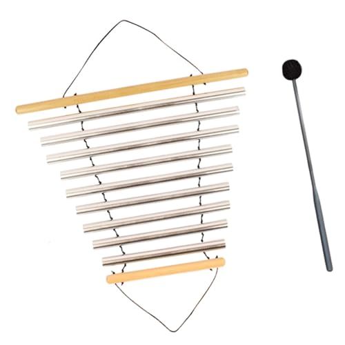 DYNWAVE Meditation Chime, Meditation Bowl Sound, Musical Instruments, Tubular Chime with Mallet for Home Office, 9 Tones - color: 9 Tones