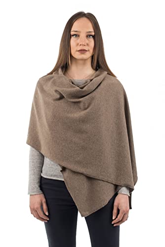 Dalle Piane Cashmere Womens Wool Cashmere Blend Stole Soft Italian Shawl Wrap for Wedding Evening Gift Made in Italy - color: Mink