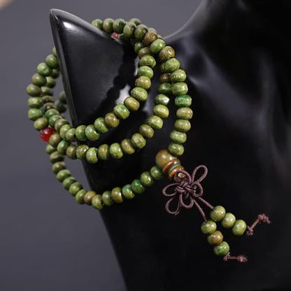 1PCS 6MM Bead Bracelets for Men and Women Unisex Mala Bracelet Beaded Tibetan Prayer Buddha Bead for Meditation - color: Green