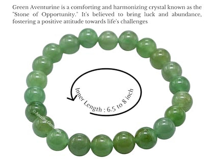 Amazing Gemstone Crystal Bracelet for Women Men's Gifts - Protection Healing Crystal Bracelet - 8mm Gemstone Beaded Stretchable Bracelet Pulseras Para Hombres Mujer Stocking Stuffers Mothers Day Gift (Green Aventurine) - color: Green Aventurine