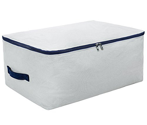100% Natural Canvas Cotton Large Size Soft Storage Organiser Bags for Queen/King Size Blankets, Duvets, Pillows, Down Jackets, Breathable and Washable, Gray - color: Light Gray,1pcs, size: 27.5*19.7*11“