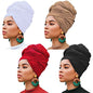 XTREND 4 Pieces Stretch Head Wrap Jersey Turban Fashion Headband Solid Color Bohemian Extra Long Hair Scarf Soft Breathable Easy to Knot Turban Tie for Women (Black, Camel, White, Wine Red) - color: Black, Camel, White, Wine Red