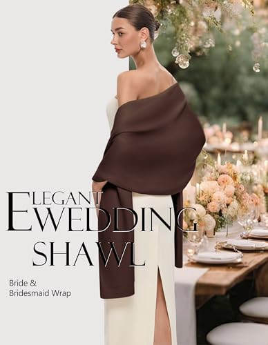 PULI Women's Pashmina Shawl Wraps for Evening Dress Large Scarf Blanket Long Wedding Bridal Winter Warm Shoulder Wrap - color: Caramel