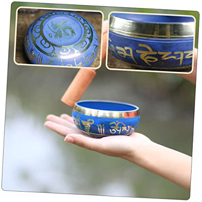 HEMOTON Handcrafted Tibetan Singing Bowl Set for Meditation and Yoga with Cushion and Mallet Calming Sound for Mindfulness and Chakra Healing