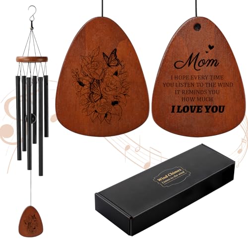 PRSTENLY Gifts for Mom from Daughter Son- Moms Wind Chimes Gifts from Kids for Birthday Valentines Day Mothers Day Christmas Best Mom Ever Gift - size: Mom