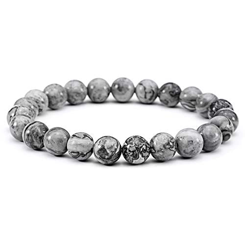 Men Bracelet Natural Natural Semi-Precious Gemstone Bead Chakra Healing Energy Balance Bracelet for Mens Jewelry Gift