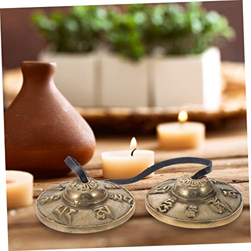 1set Yoga Instrument Jingle Bell Cymbals Chime Meditation Bell Tibetan Meditation Bowl Decorative Percussion