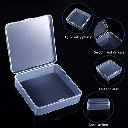 Jetec 6 Pieces Mini Plastic Clear Beads Storage Containers Box for Collecting Small Items, Beads, Jewelry, Business Cards, Game Pieces, Crafts (4.5 x 3.3 x 1.2 Inch) - size: 4.5 x 3.3 x 1.2 Inch