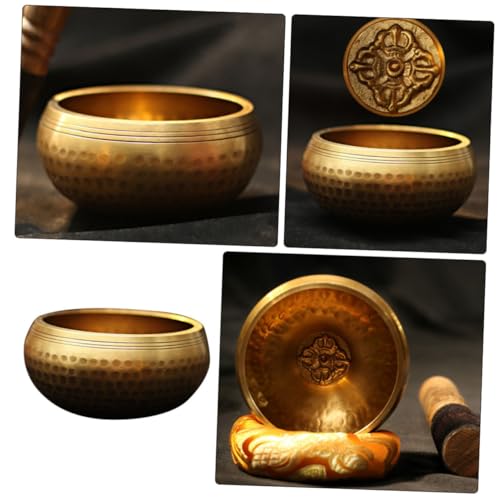 Beaupretty Tibetan Singing Bowl Set Meditation Sound Bowl with Striker and Cushion for Healing Yoga Mindfulness Relaxation Spiritual Gifts for Meditation Lovers