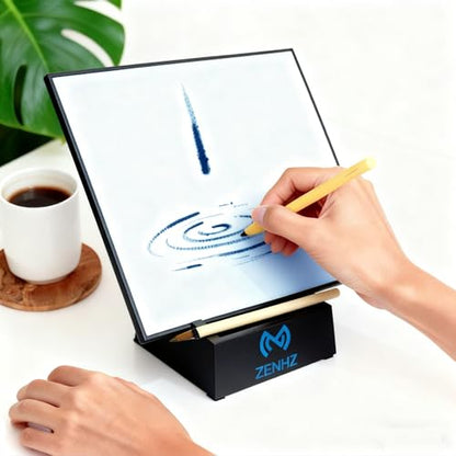 ZENHZ Zen Buddha Water Painting Board with OM 136.1 Hz Tuning Fork – Mindfulness & Meditation Kit for Stress Relief, Relaxation, Calligraphy Practice, and Sound Therapy, Unique Gift