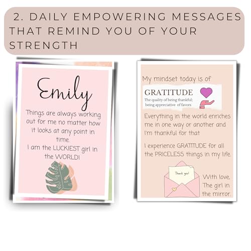 Dear Self Personalized Affirmation Cards for Women | Daily Affirmation cards | Mindfulness and Meditation cards | Positive Affirmations Gifts For Women | 20 Card Deck with Wood Stand