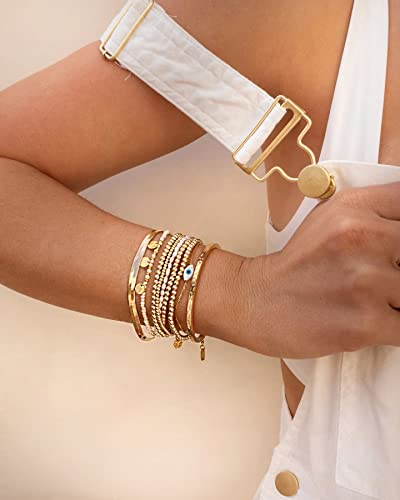 18K Gold Plated Open Cuff Bangle for Women Statement Brushed/Hammered/Textured Bracelet Layering Jewelry Love Gift for Her - style: Hammered Bangle