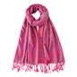 Paisley Pashmina Rave Shawl Scarf-Women's Reversible Ethnic Jacquard Pashmina Wraps for Travel - color: A#. Fuchsia