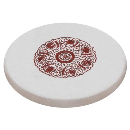 Round Meditation Cushion Mat Set with Washable Premium Cotton Linen Cover, Larger Thick Yoga Mat Bolster Floor Pillows Seating for Adults Upgraded Meditation Accesso White-70 * 4cm - color: White