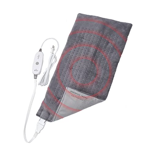 Calming Heat Massaging Vibrations Weighted Heating Pad by Sharper Image | Auto Shut-Off Feature, Gift for Holidays, Women & Men | 3 Heat, 9 Massage, 12” x 24”, 4 lbs - size: 27 Combinations- 12” x 24”, 4 Pound
