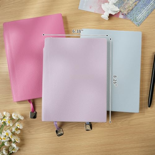 Lined Journal Notebook A5 PU Leather Journals for Writing 160 Pages Daily Journaling Ruled Notebooks for Work - color: 1pack-Crystal Purple