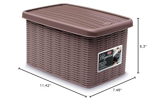 Stefanplast Elegance Storage Box, Dove Grey, 19 x 29 x 16 cm - color: Dove Grey, size: 19 x 29 x 16 cm