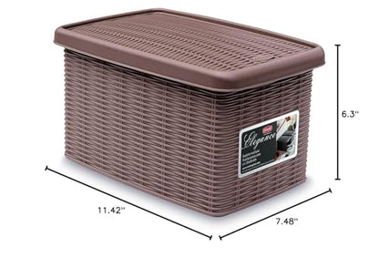 Stefanplast Elegance Storage Box, Dove Grey, 19 x 29 x 16 cm - color: Dove Grey, size: 19 x 29 x 16 cm