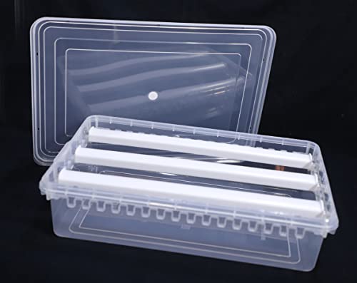 Inez Unique Multipurpose Transparent Accessories Plastic Storage Box With 3 Detachable Rods For Women and Girls,Organizer Case For Jewellery,Bangles,cosmetics and many more jewellery
