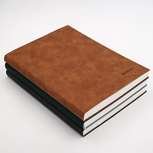 Large Blank Notebook Journal for Writing Drawing, Soft Faux Leather Cover, 100GSM Papers, 320 Pages, A4 8.4x11.4 inches Sketch Book(Green, Plain) - color: Green, Plain