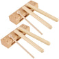 Set of 2 Wood Block Musical Instrument with Mallet Solid Hardwood Rhythm Blocks for Creating Loud and Resonant Tone