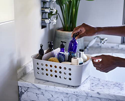 Joseph Joseph EasyStore - Bathroom essentials Storage Basket Organiser with Moveable Divider, Ecru, Large - size: Large (Pack of 1)