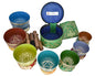 NHZ Chakra Healing Tibetan Singing Bowl Set of 7 for Meditation- Himalayan Singing bowls (Green) - color: Green
