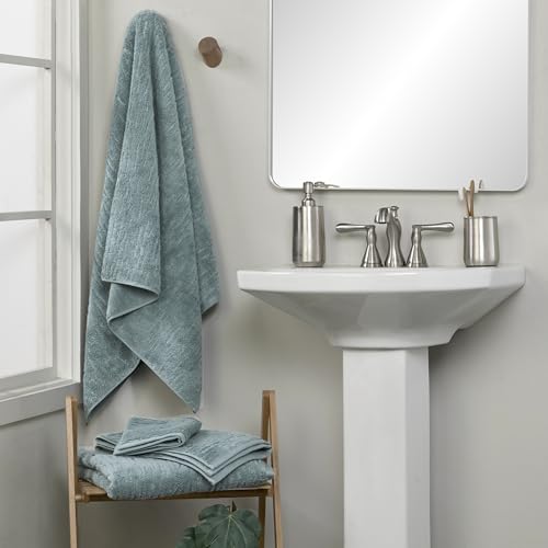 SKL Home CloudSoft Cotton Luxury Hand Towel 2pc Set for Bath/Kitchen/Bar & Gift, Teal