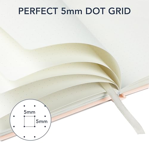 Mr. Pen- Dotted Journal Notebook, A5 Medium Size (5.7"x8.4"), 160 Pages (80 Sheets), Fabric Hardcover, 100 GSM Thick Paper, Bullet Dotted Journal for Planning, Tracking