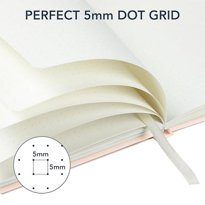 Mr. Pen- Dotted Journal Notebook, A5 Medium Size (5.7"x8.4"), 160 Pages (80 Sheets), Fabric Hardcover, 100 GSM Thick Paper, Bullet Dotted Journal for Planning, Tracking